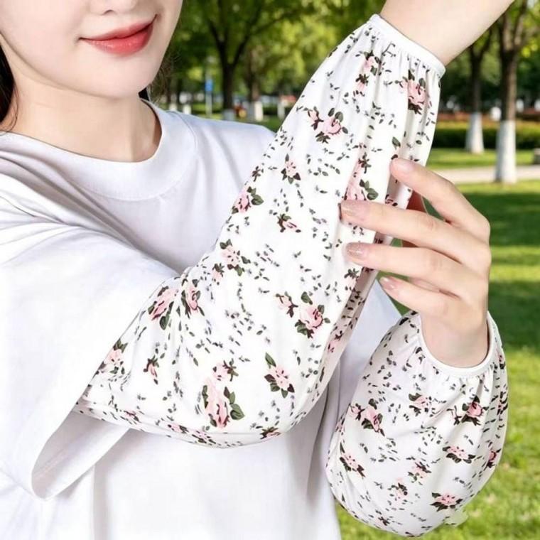 여성 데일리 작업용 플라워 쿨토시 3종세트 자외선차단 아웃도어 팔토시