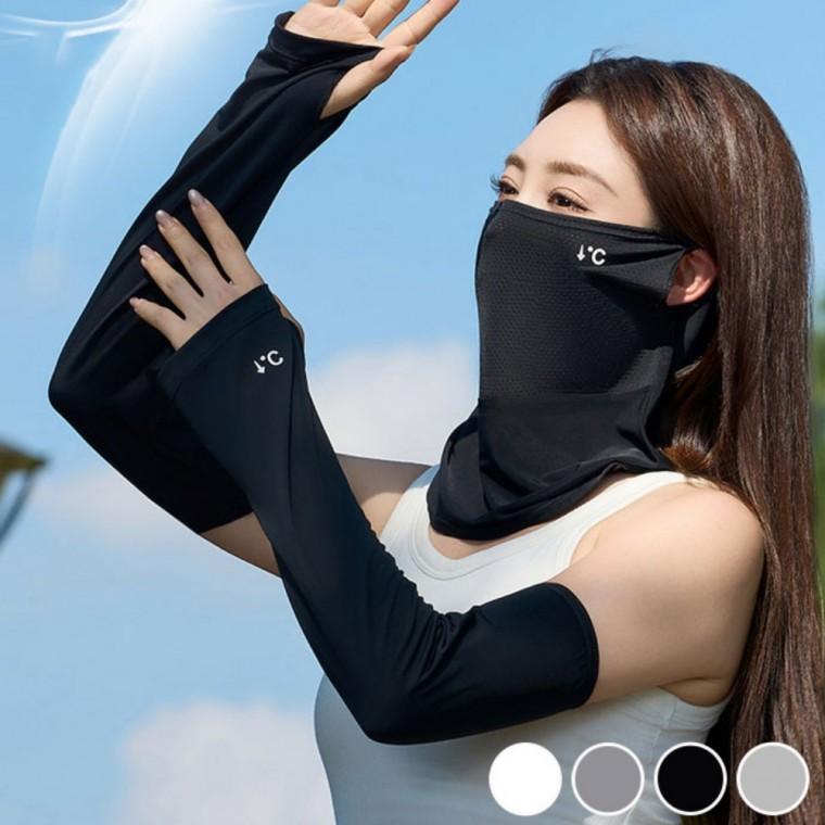 남녀공용 햇빛 차단 시원한 소재 아웃도어 마스크 팔토시 세트