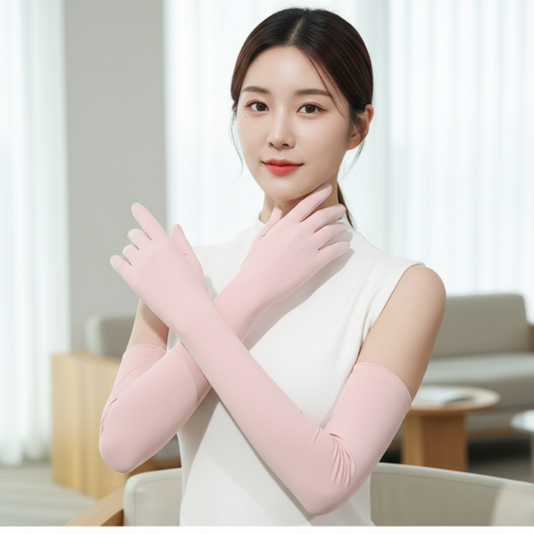 여성 자외선차단 쿨링 팔토시 운전용 골프 손등 가리개 터치 장갑