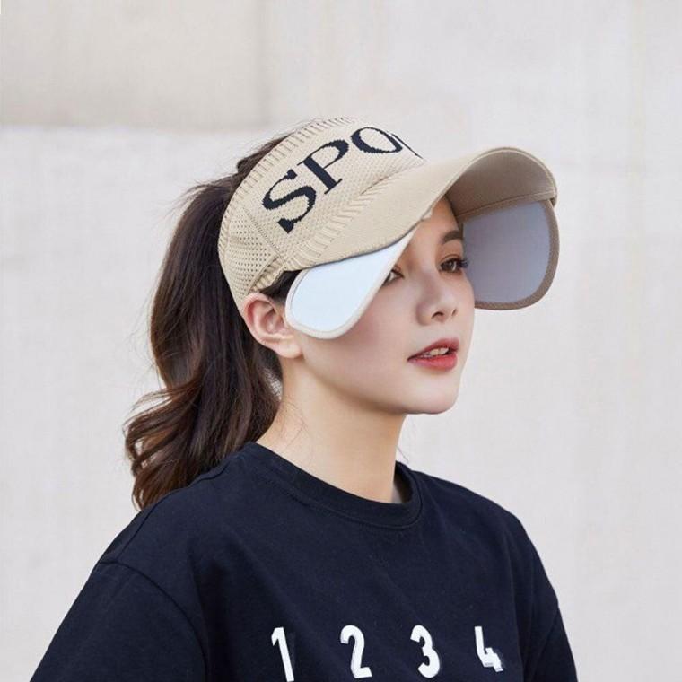 스포츠 여름스포츠모자 베이지 여성스포츠썬캡 여름용 선캡 여름 낚시 등산 여자 골프 베이지 썬캡 용 니트