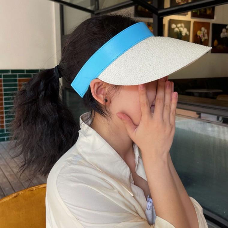 쿨니스 돌돌이 썬캡 햇빛가림 시원한 여름모자 블루