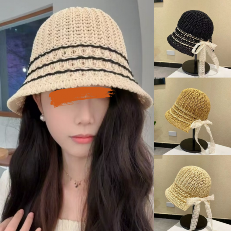 직구직판 레이스 리본 여름 버킷햇 햇빛 자외선 차단 비치 바캉스 여성 여름모자