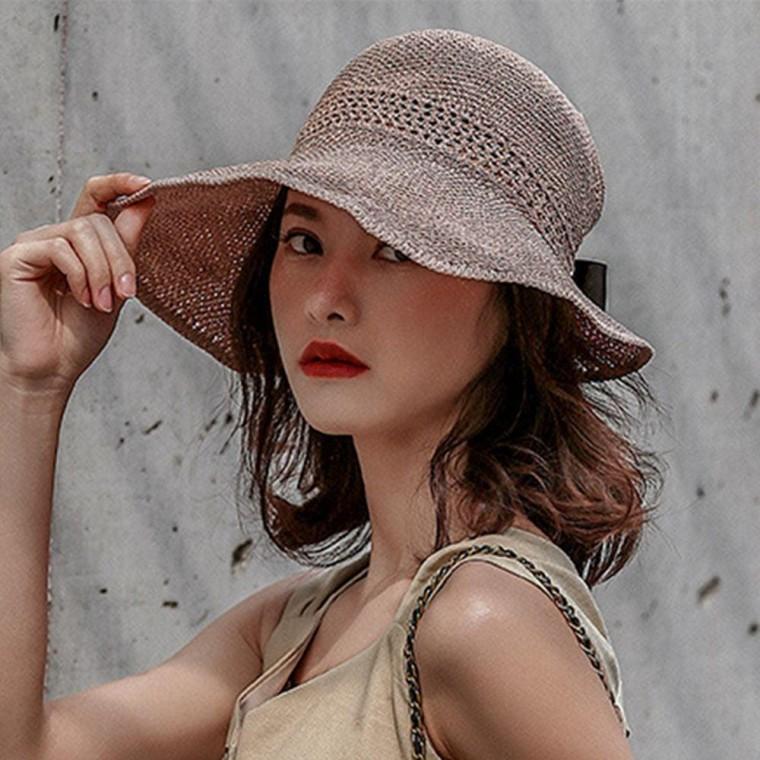 여름모자 해변 벙거지 챙 모자 캠핑 비치 버킷 햇 코코아 벙거지 밀짚 밀집 여성 서핑햇 여름 버킷햇