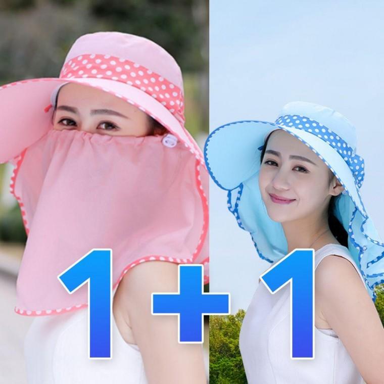 1+1 여름 썬캡 마스크 여자 햇빛 차단 농사 밭일 모자 여성썬캡 골프선캡 골프썬캡