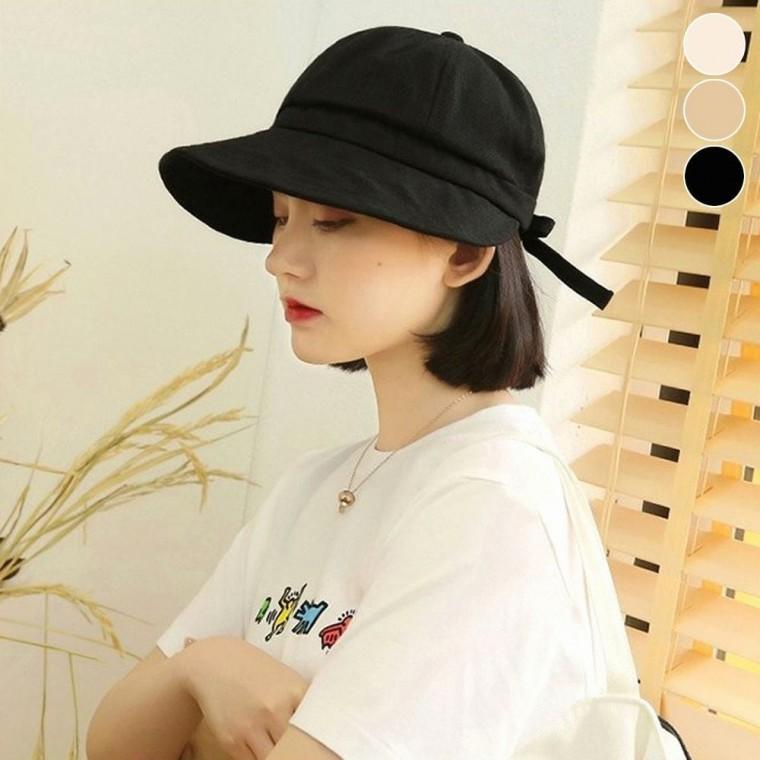 버킷햇 여자 귀여운 휴양지 여름 썬캡 챙넓은 뒷 리본