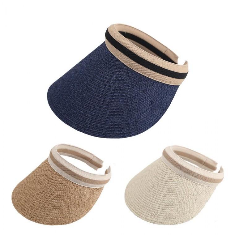 챙길이 13cm 라탄 썬캡 여름 여성 여자 모자 밀짚 럭셔리리본 햇빛 휴양지