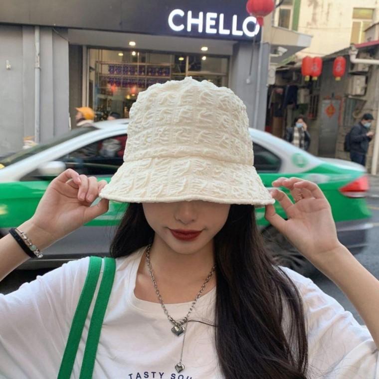 여자 벙거지 모자 햇빛 차단 챙모자 주름 버킷햇 여름 밀짚모자 니트 뜨개 사파리