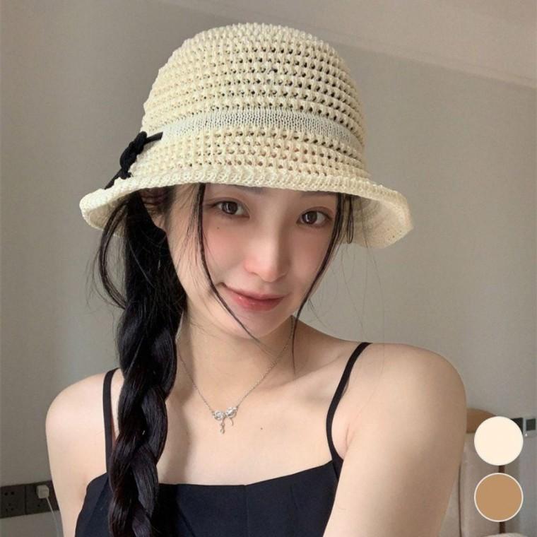 리본 짜임 버킷햇 비치캡 왕골 모자 라탄 밀짚모자 여름 썬캡 돌돌이 여름돌돌이 라피아