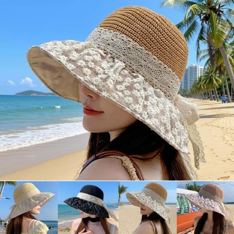 레이스 여름 챙모자 벙거지 와이드 햇빛가리개 모자