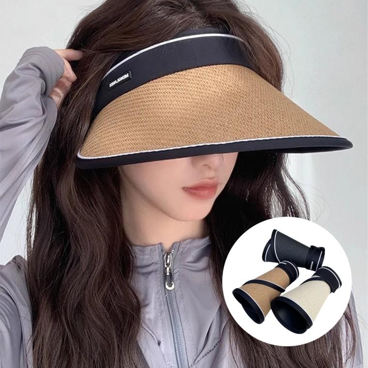 러블리 접이식 라탄 돌돌말이 휴대용 자외선차단 나들이 여름 여성 모자 선캡