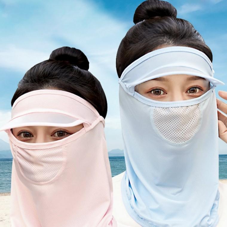 여름철 전면 햇빛 보호 남여공용 일체형 썬캡 넥쿨러