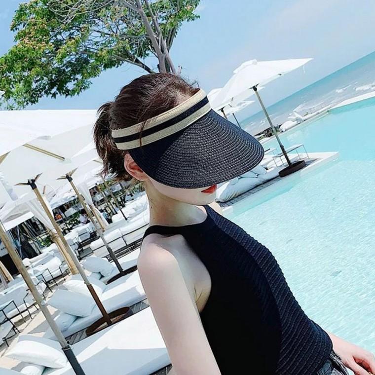 라탄 여성 기본 썬캡 모자 여름 햇빛차단 챙넓은