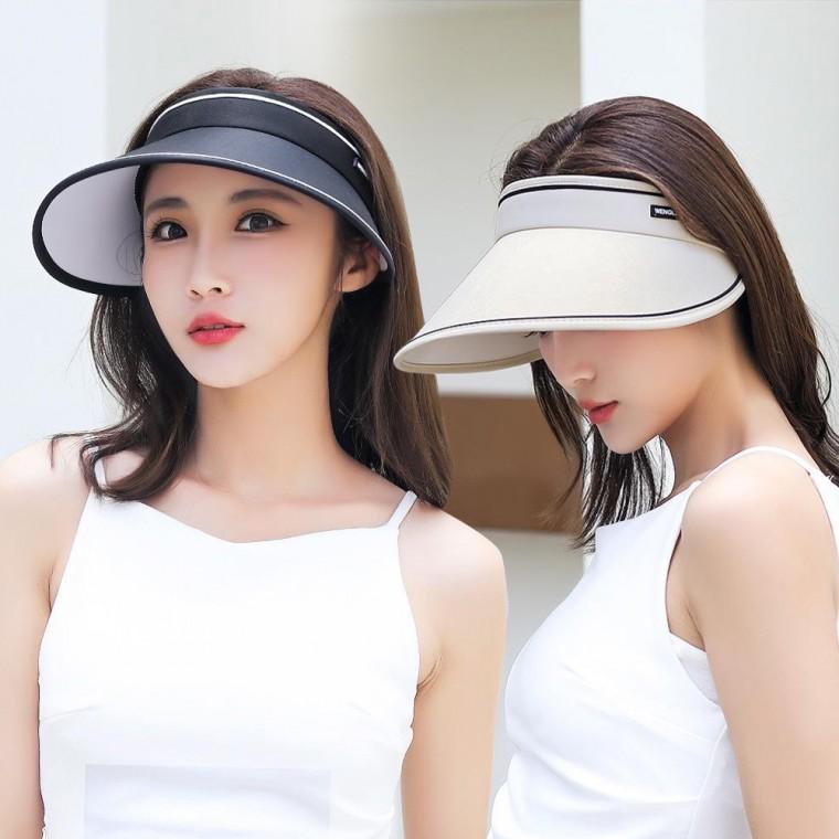 여성 여름 휴양지 바닷가 나들이 패션 모자 자외선 햇빛 차단 심플 선캡