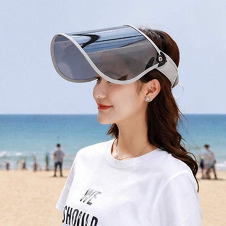 여성 여름 자외선차단 돌돌이 썬캡 회전캡 접이식 넓은챙 땀흡수밴드