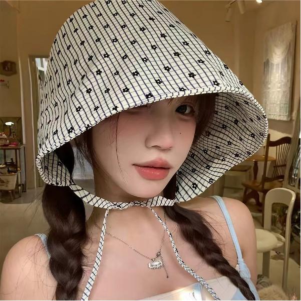 [이거찜] 러블리 패턴 보닛햇 여성 여름모자 보넷 벙거지 턱끈 스트랩 리조트 나들이모자