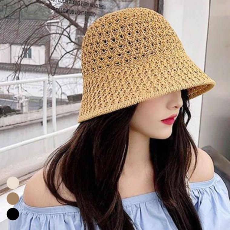 라탄 버킷햇 여성 벙거지모자 여름 여행 패션 모자