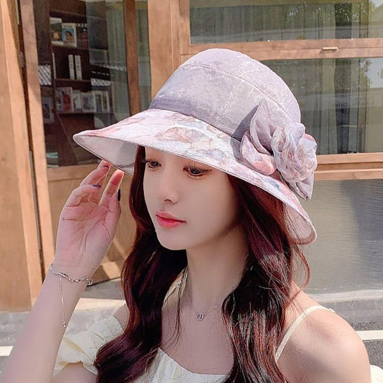 여성 바닷가 휴양지 나들이 패션 모자 오간자 버킷햇 벙거지 여자 양면 여름 비치 캐주얼