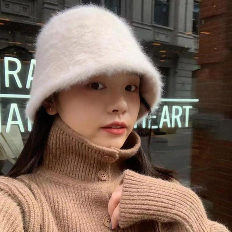 귀여운 여자 겨울 외출 패션 모자 앙고라 버킷햇 햇빛 가리개 유아 여름 썬캡 어린이