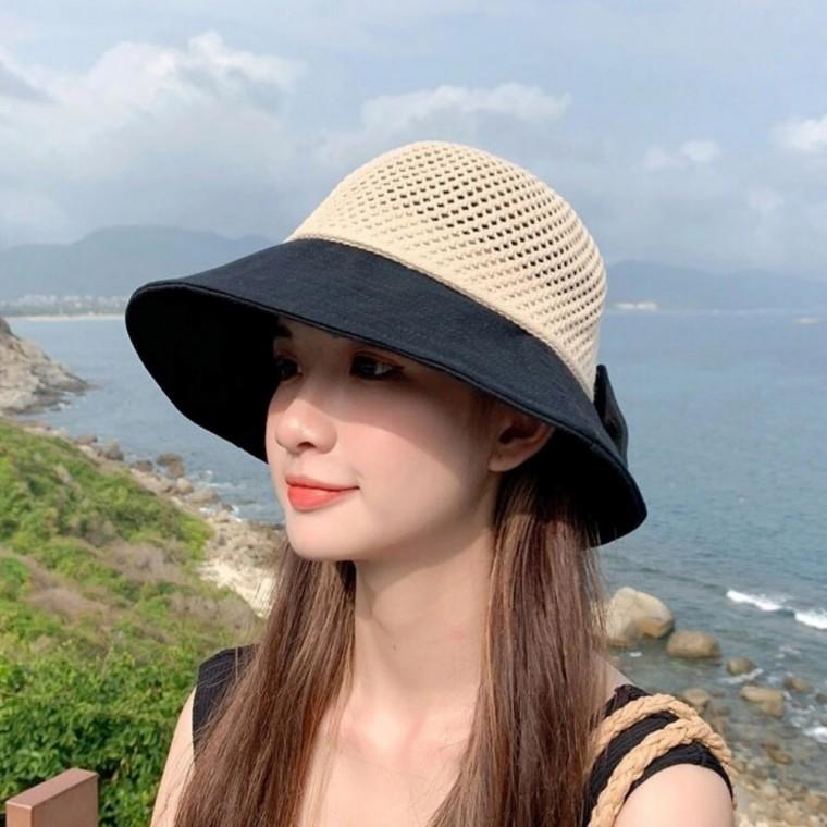 시원한 메쉬 짜임 여름 패션 뒷 리폰 여성 버킷햇