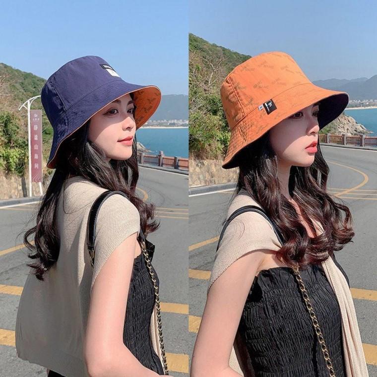 레터링 패치 양면 버킷햇 여성 모자 벙거지 여름 와이드 캐주얼 데일리