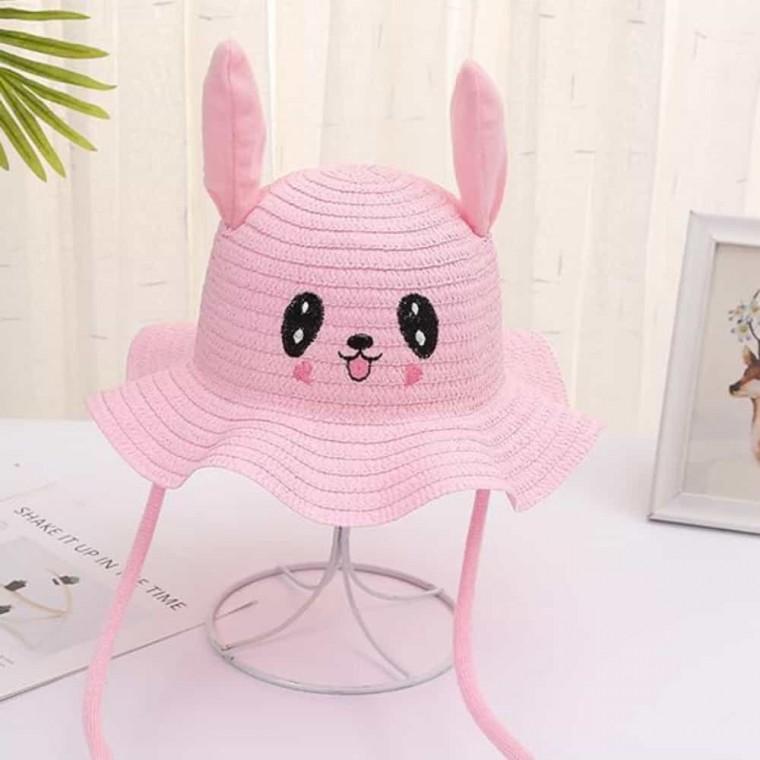 여름 밀짚 토끼 햇빛차단모자 여성모자 챙모자