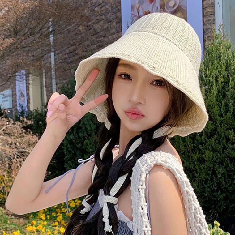 여자 여름 외출 스트랩 포인트 휴양지 모자 보닛햇