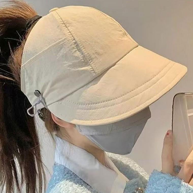 여름 포니테일 썬캡 모자