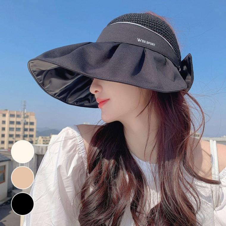 블랙코팅 돌돌이 와이드챙 찍찍이 여름모자 버킷햇