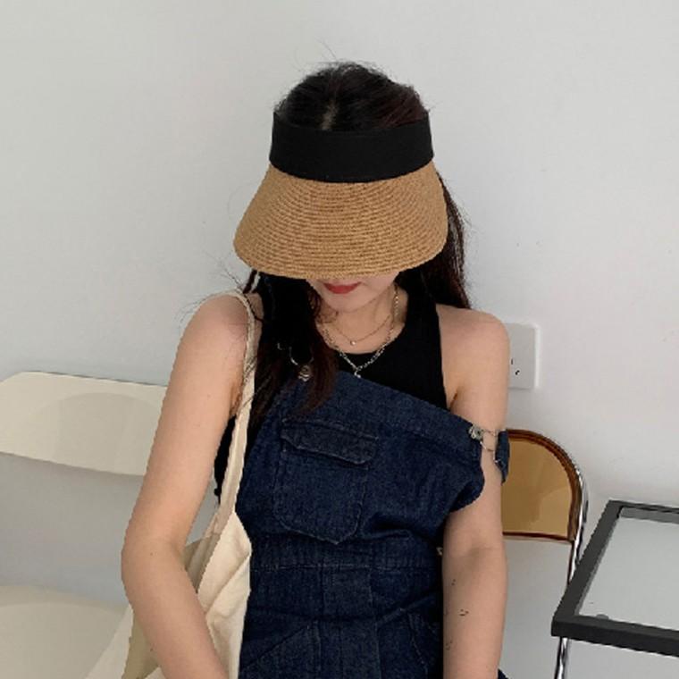 라탄 썬캡 휴양지 네추럴 모자 햇빛차단 챙모자 여름