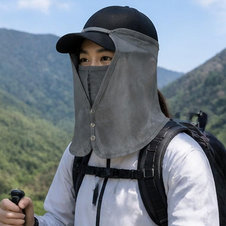 여름 야외활동용 햇빛가리개 얼굴가리개 넥커버 모자형 냉감 통기성 신축성