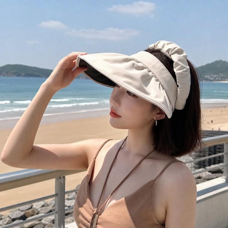 머리띠썬캡 넓은창 자외선차단 메쉬 통기성 여름 야외활동용