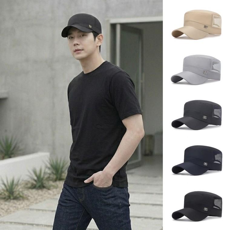남성 통기성 여름 군모스타일 아웃도어 데일리 캐주얼 메시캡 모자