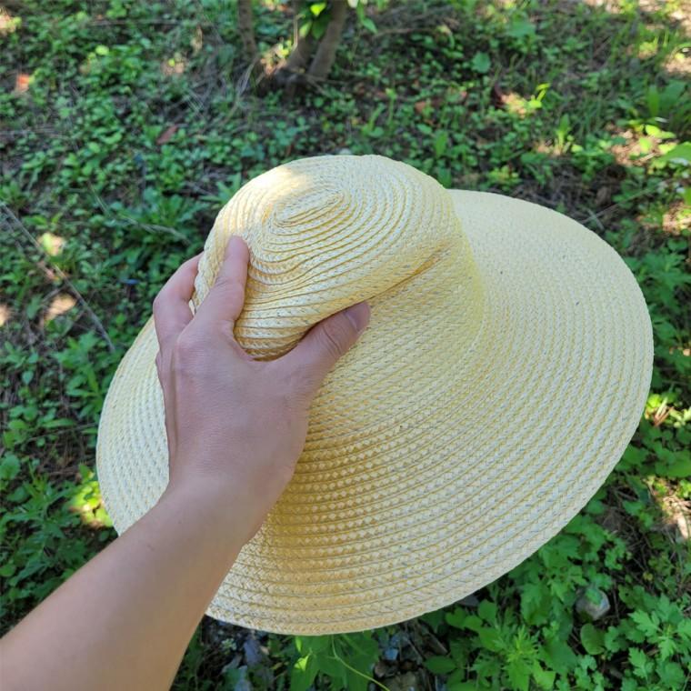여름 야외용 라탄 모자 40cm