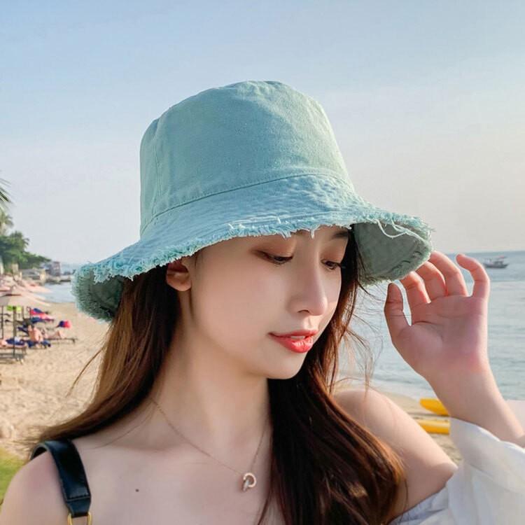 패션 봄여름 빈티지 색이 예쁜 프린지 버킷햇 벙거지