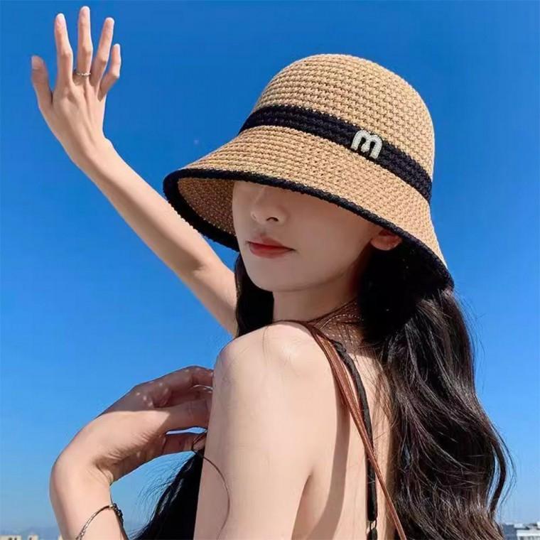 프리미엄 휴가 버킷햇 밀짚 벙거지 모자 해변 야외 활동 여름 바캉스 밀짚모자 캠핑 m자