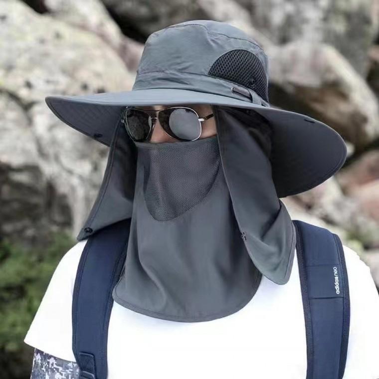 페이스 선바이저 사파리모자 남자 얼굴가리개 낚시 등산 여름 모자 해피포레
