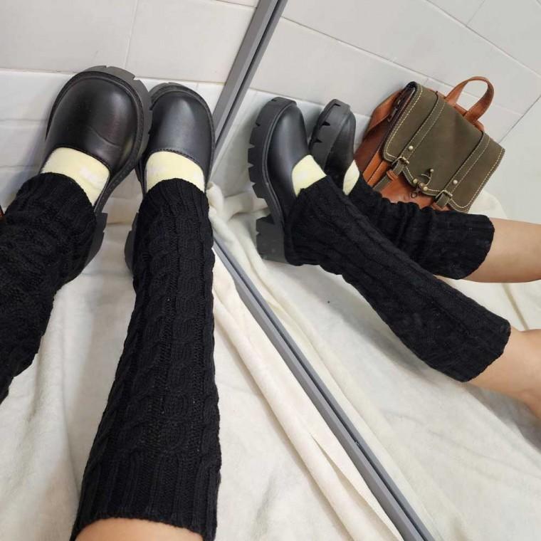 꽈배기 방한 니트 레그워머 겸용 팔토시