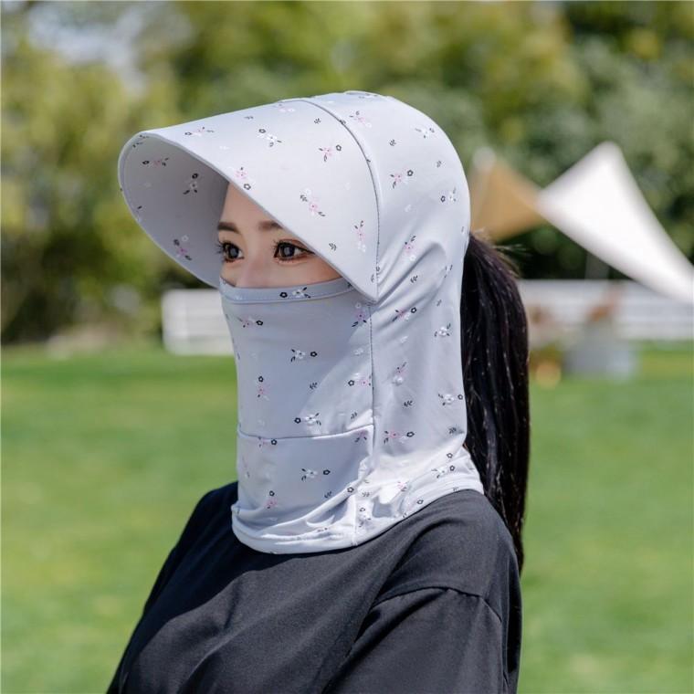 얼굴햇빛가리개 썬캡 플라워 프린팅 4종
