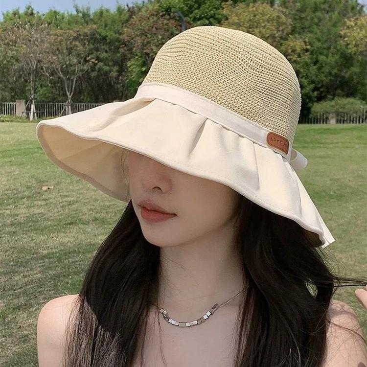 타원 브라운 아티니 썬햇 모자 챙모자 썬캡 / 넓은챙 챙모자 왕골모자 자외선차단 접이식모자 햇빛가리개
