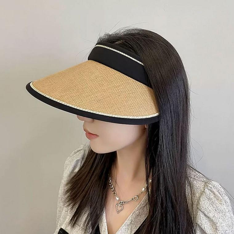 돌돌이 라탄 밀짚 썬캡 모자 여성썬캡 여름모자 3color DK-0596