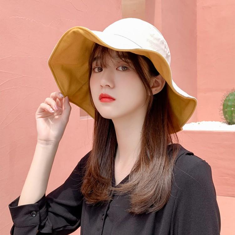 물결 양면 벙거지 모자/면모자/버킷햇/ 썬캡/여성모자/여자모자