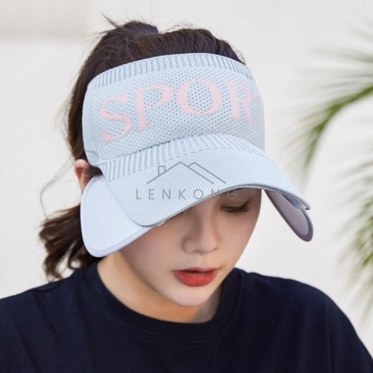여성용 스포츠 썬캡 그레이 여성용썬캡 얼굴가리개모자 바캉스모자 자외선차단썬캡 통풍모자