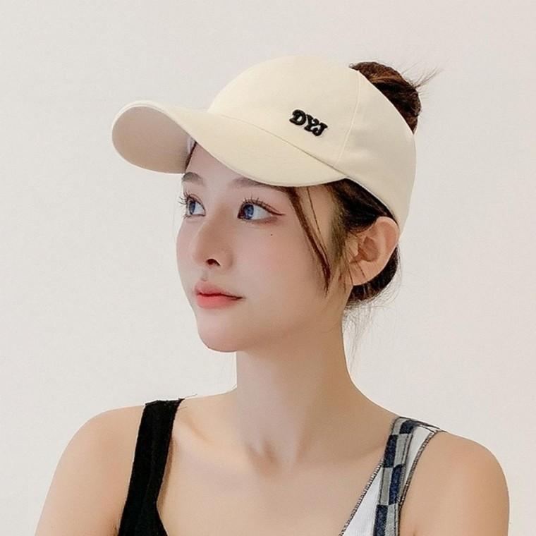 여성 패션 골프모자 선캡 캐주얼 야구 모자 썬캡 (베이지)