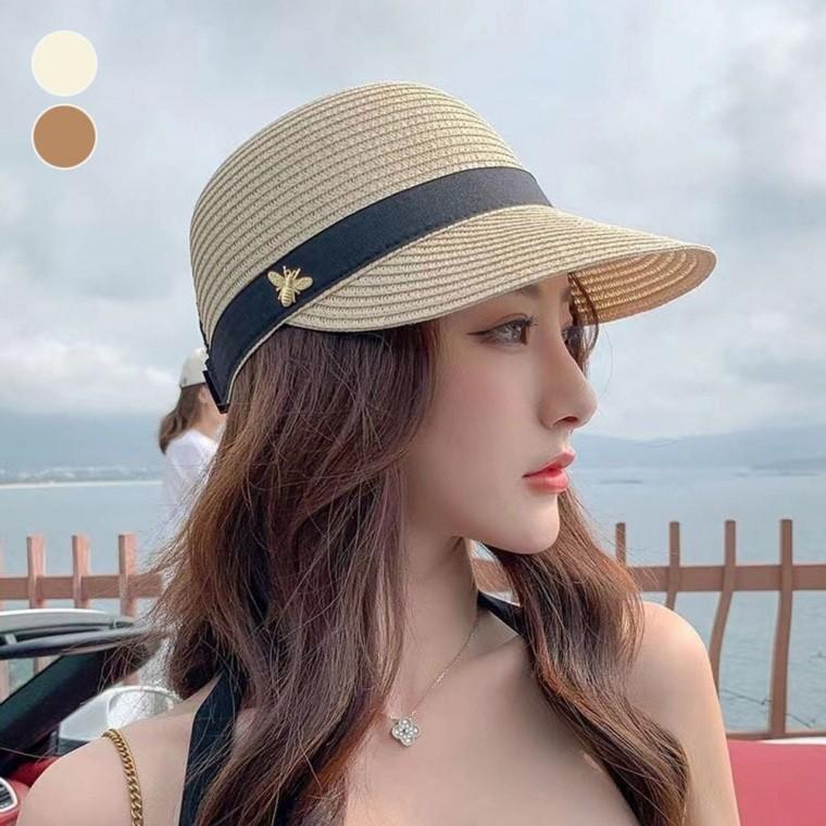 여성 캐쥬얼 느낌 통기성 좋은 휴양지 밀짚 썬캡 볼캡