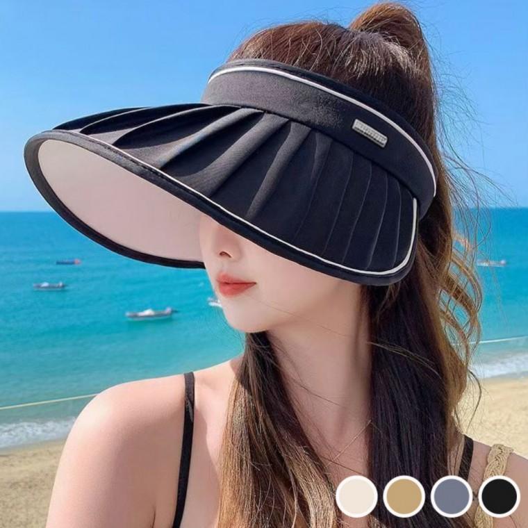 예쁜 주름 와이드 햇빛 차단 사이즈 조절 가능 밴딩형 썬캡