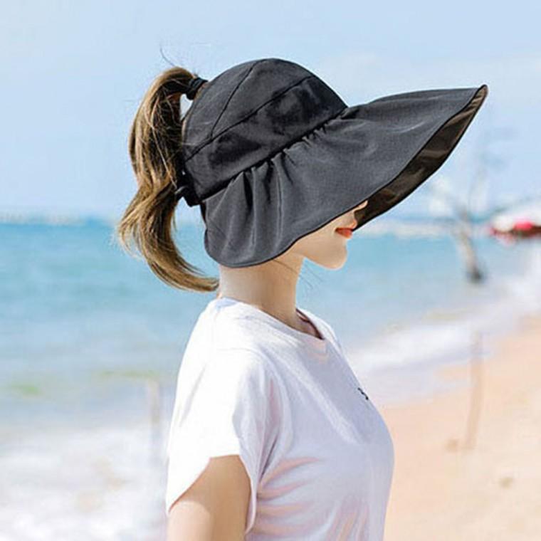 여자 돌돌이 휴대용 나들이 여행 햇빛 차단 썬캡