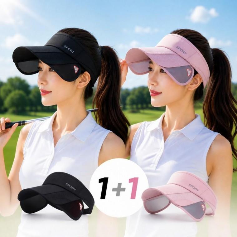(2개세트)여성 골프 썬캡 자외선차단 사이드 챙조절 썬바이저 여름 스포츠모자