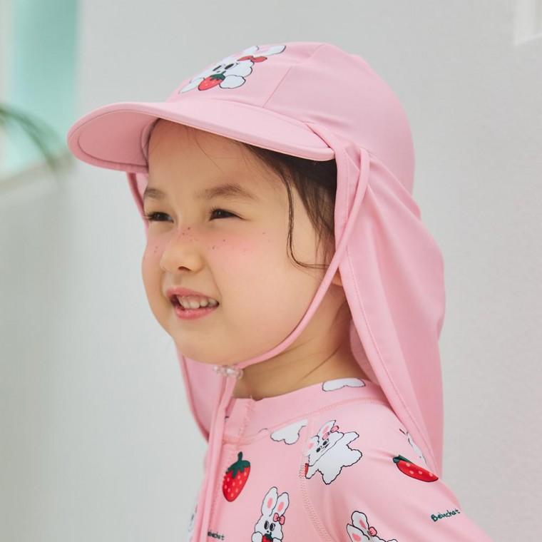 베베샤 플랩캡 베리핑크 수영모자 물놀이모자 썬캡