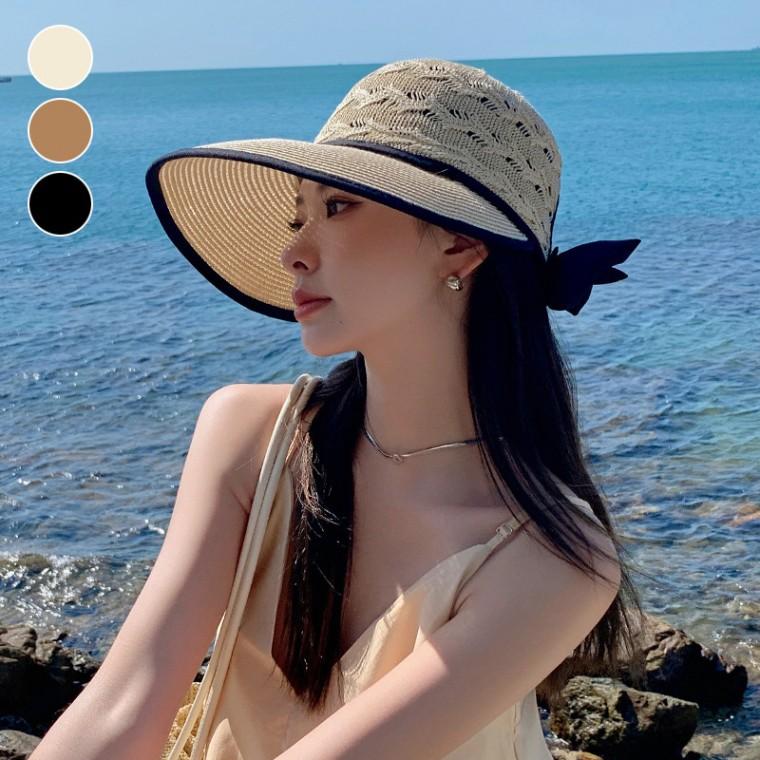 트리짜임 와이드 밀짚 썬캡 EL-1007442