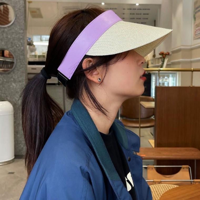 쿨니스 돌돌이 썬캡 자외선차단 휴양지 모자 퍼플